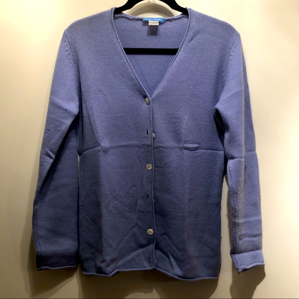 Cashmere- light blue button up cardigan